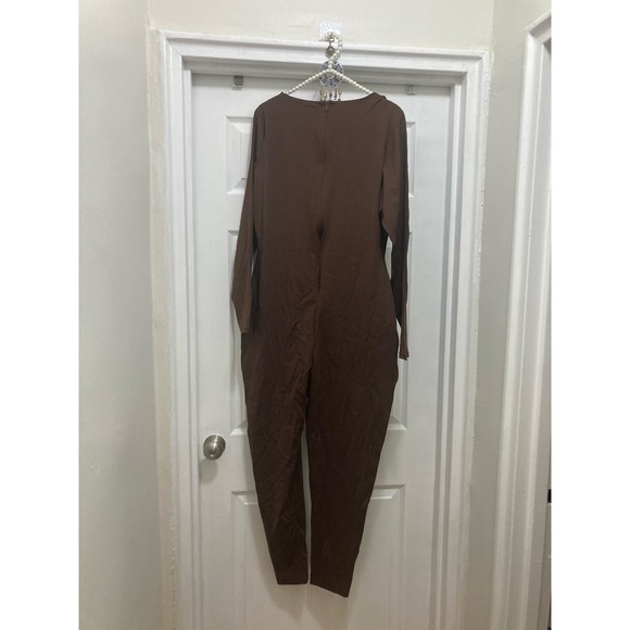 Skims Size 4X All-In-One Scoop Neck Long Sleeve Onesie Jumpsuit Cocoa Brown NWT - Picture 5 of 5